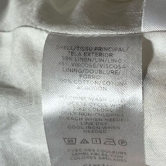 Loft Linen Blend Polka Dotted Bow Dress Size 8 - Picture 6 of 7